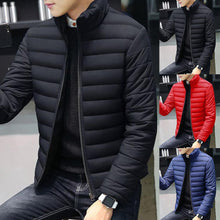 Load image into Gallery viewer, New Men Winter Warm Out Wear Large size men's long sleeve stand collar cotton business casual zipper warm cotton jacket